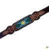 HILASON Western Leather Horse Breast Collar Floral Carve Beaded Inlay Brown view 3