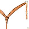 HILASON Western Leather Horse V Shaped Breast Collar Tan | |Western view 2