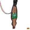 HILASON Western Leather Horse Headstall Cactus Painted Hand Tooled Tan | Tack view 3