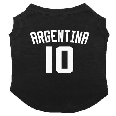 Argentina Jersey - Soccer Sporty Dog Shirt (Black, X-Large)