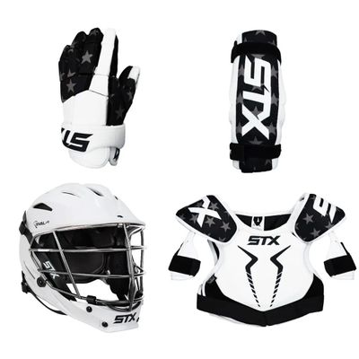 Lacrosse Unlimited 4-Piece STX Stallion 75 USA Youth Starter Set (SM) with STX Rival Jr. Helmet
