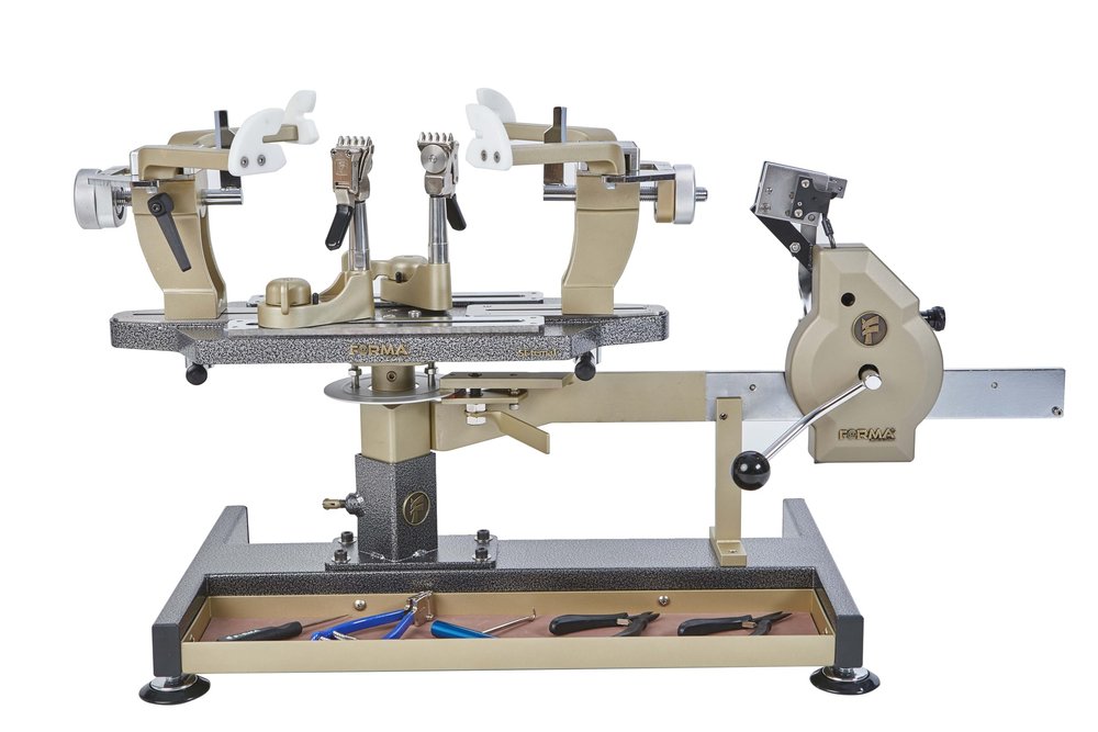 FORMA S.F. D-U-N-S Certified Tennis Stringing Machine - Stringing Machine for Racquets - Silver Black/Gold -Full Metal Tennis Stringing Machine