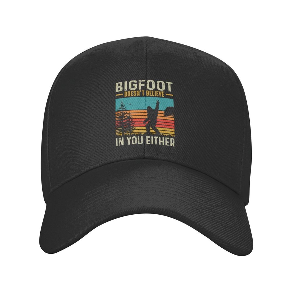 Bigfoot Doesn't Believe in You Either Baseball Caps for Men Women Hat Adjustable Cap Trucker Hats Dad Cap Black