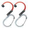 GEAR AID HEROCLIP Carabiner Gear Clip and Hook (Medium) for Camping, Backpack, and Garage Organization, Orange, 2 Pack view 1