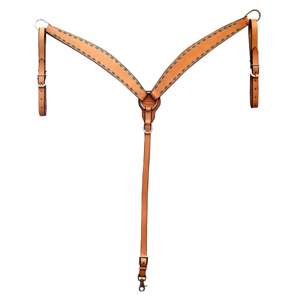 HILASON Western Leather Horse V Shaped Breast Collar Tan | |Western