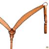 HILASON Western Leather Horse V Shaped Breast Collar Tan | |Western view 2