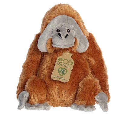 Aurora Responsibly Made Eco Nation Eco Hugs Orangutan Stuffed Animal - Ideal for Playtime Adventures - Perfect for Birthdays or Just Because - Orange 10 Inches
