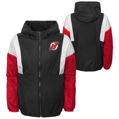 Outerstuff NHL New Jersey Devils Boys Youth Hooded Stadium Wind Breaker Jacket, Small (8)