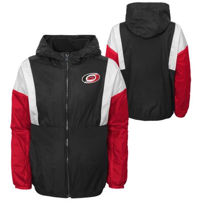 Outerstuff NHL Carolina Hurricanes Boys Youth Hooded Stadium Wind Breaker Jacket, X-Large (20)