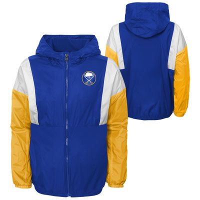 Outerstuff NHL Buffalo Sabres Boys Youth Hooded Stadium Wind Breaker Jacket, Large (14-16)