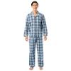 IZOD Mens Extra Soft Woven Pajama Sleep Set, Blue/Green Plaid, Small view 1