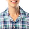 IZOD Mens Extra Soft Woven Pajama Sleep Set, Blue/Green Plaid, Small view 3