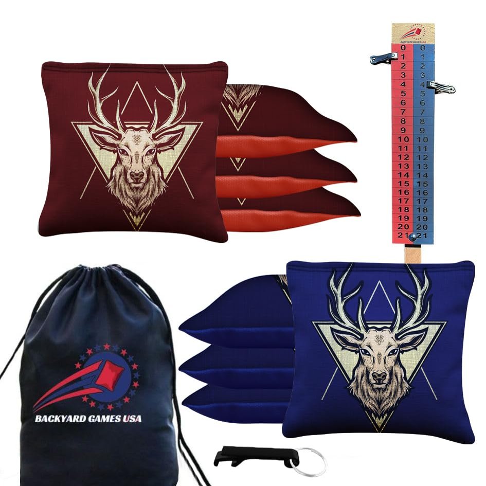 BackYardGamesUSA CornholeGamesUSA Tournament Cornhole Bags Sets of 8 Regulation Professional, Tournament Slick n Stick Corn Hole Beans Bags for Cornhole Games