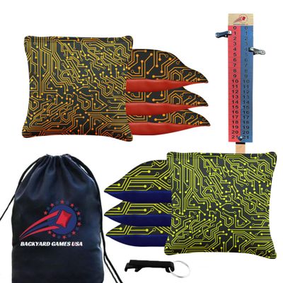 CornholeGamesUSA Tournament Cornhole Bags Sets of 8 Regulation Professional, Tournament Slick n Stick Corn Hole Beans Bags for Cornhole Games