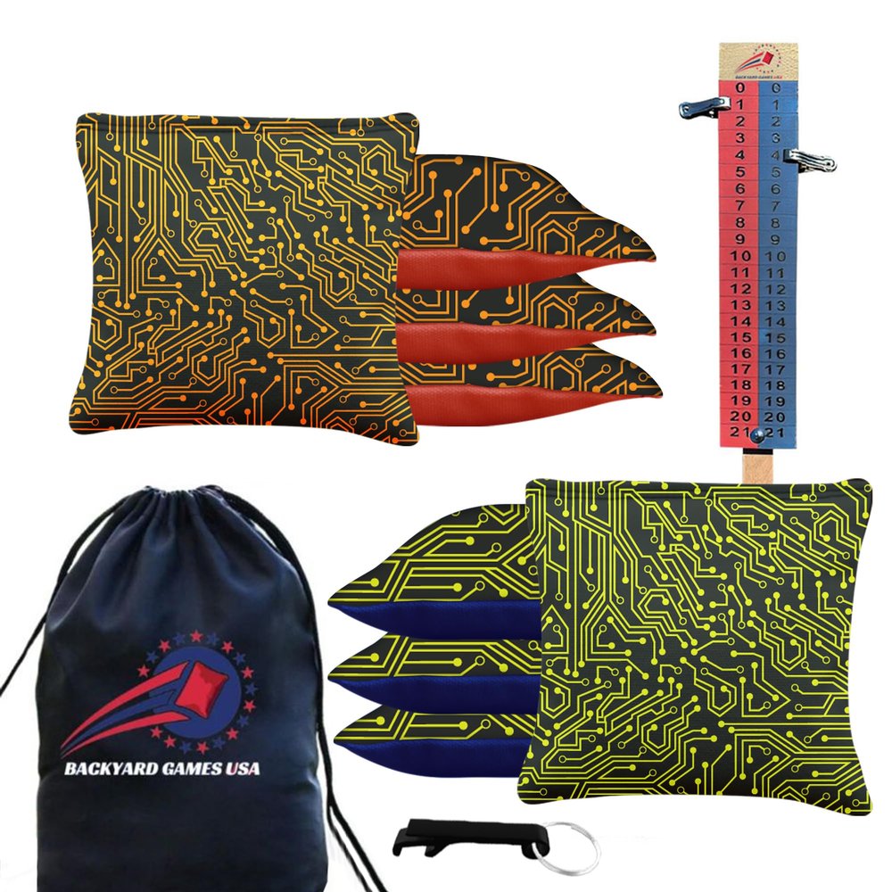 CornholeGamesUSA Tournament Cornhole Bags Sets of 8 Regulation Professional, Tournament Slick n Stick Corn Hole Beans Bags for Cornhole Games