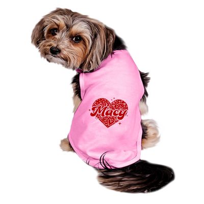 Personalized Valentine's Day Dog Shirt, XOXO Heart Dog Shirt, Valentine's Day Outfit for Dogs, Personalized Dog Shirt, Clothes for Pets (Pink Shirt, M 10-15 lbs)