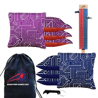 BackYardGamesUSA CornholeGamesUSA Tournament Cornhole Bags Sets of 8 Regulation Professional, Tournament Slick n Stick Corn Hole Beans Bags for Cornhole Games