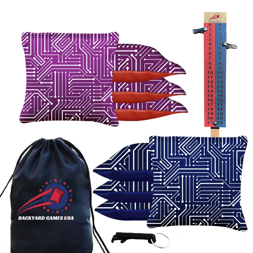 BackYardGamesUSA CornholeGamesUSA Tournament Cornhole Bags Sets of 8 Regulation Professional, Tournament Slick n Stick Corn Hole Beans Bags for Cornhole Games