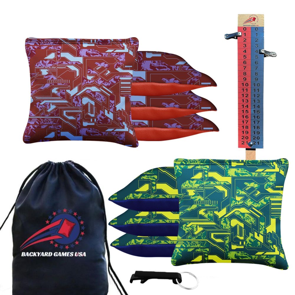 BackYardGamesUSA CornholeGamesUSA Tournament Cornhole Bags Sets of 8 Regulation Professional, Tournament Slick n Stick Corn Hole Beans Bags for Cornhole Games