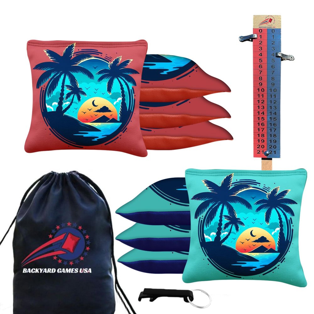 BackYardGamesUSA CornholeGamesUSA Tournament Cornhole Bags Sets of 8 Regulation Professional, Tournament Slick n Stick Corn Hole Beans Bags for Cornhole Games