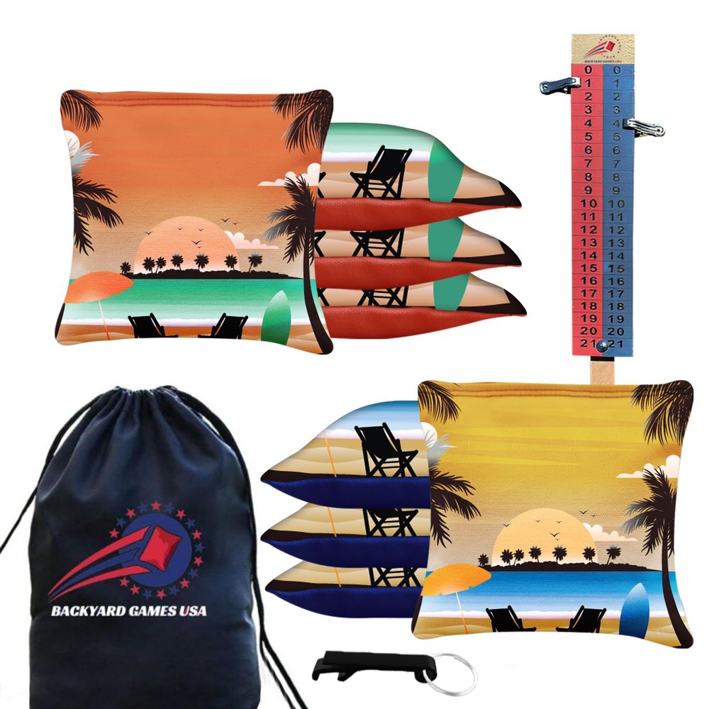 CornholeGamesUSA Tournament Cornhole Bags Sets of 8 Regulation Professional, Tournament Slick n Stick Corn Hole Beans Bags for Cornhole Games