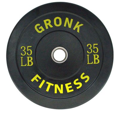Gronk Fitness Premium Rubber Bumper Plates | 2" Olympic Bumper Plates with Steel Hub | Perfect for Strength Training | Color Coded | 35lbs