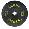 Gronk Fitness Premium Rubber Bumper Plates | 2" Olympic Bumper Plates with Steel Hub | Perfect for Strength Training | Color Coded | 35lbs view 1