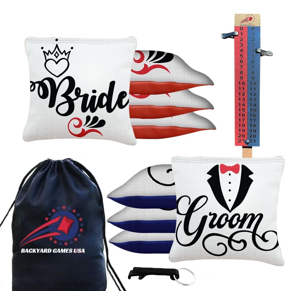 BackYardGamesUSA CornholeGamesUSA Tournament Cornhole Bags Sets of 8 Regulation Professional, Tournament Slick n Stick Corn Hole Beans Bags for Cornhole Games