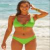 BCA By Rebecca Virtue Lace-Up Halter - Women's Bikini Top, Adjustable, Tie Back, Swimwear Separates for Women, Lime, Small view 4
