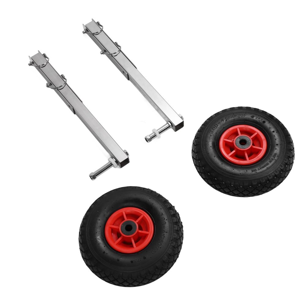 BROLEO Boat Transom Wheel Stainless Steel 2pc Anodized Boat Wheel Easy to Install for Inflatable Rafts, BROLEO5azicnpukt