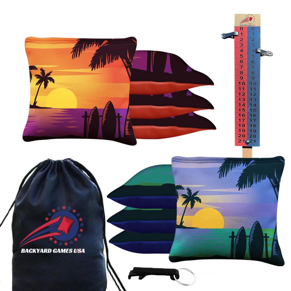 BackYardGamesUSA CornholeGamesUSA Tournament Cornhole Bags Sets of 8 Regulation Professional, Tournament Slick n Stick Corn Hole Beans Bags for Cornhole Games