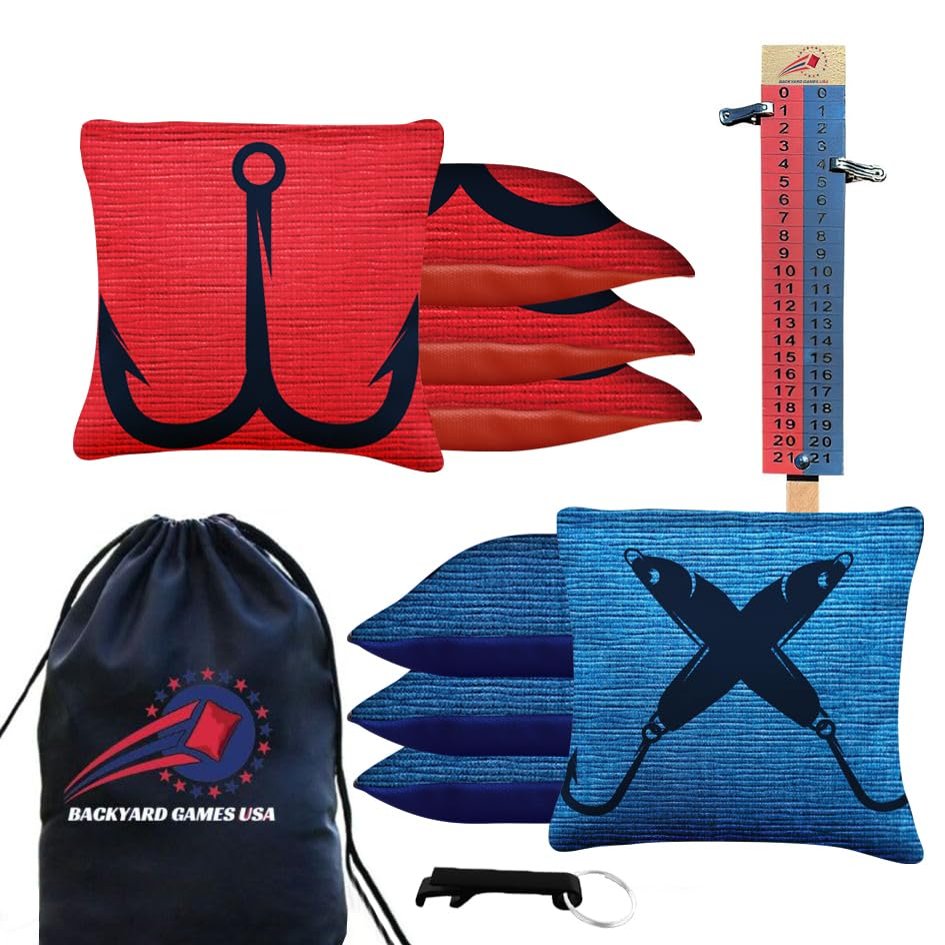 BackYardGamesUSA CornholeGamesUSA Tournament Cornhole Bags Sets of 8 Regulation Professional, Tournament Slick n Stick Corn Hole Beans Bags for Cornhole Games