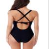 BCA By Rebecca Virtue Tori Twist - Women's One Piece Swimsuit, Plunge Neck, Twist-Front Waist, Bathing Suits for Women, Black, Large view 4