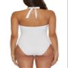 BCA By Rebecca Virtue Twist Front - Women's One Piece Swimsuit, Plunge V-Neck, Bathing Suits for Women, White, Medium view 3