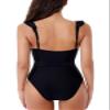 BCA By Rebecca Virtue Kelly - Women's Ruffle One Piece Swimsuit, Plunge V-Neck, Bathing Suits for Women, Black, Small view 4