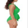 BCA By Rebecca Virtue Kelly - Women's Ruffle One Piece Swimsuit, Plunge V-Neck, Bathing Suits for Women, Emerald, Small view 3