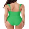 BCA By Rebecca Virtue Kelly - Women's Ruffle One Piece Swimsuit, Plunge V-Neck, Bathing Suits for Women, Emerald, Small view 4