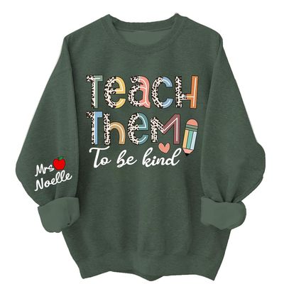 NAZENTI Personalized Sweatshirt - Custom Teacher Shirts, Women's Sweatshirts, Gifts For Educators (Cotton, C3)