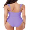 BCA By Rebecca Virtue Kelly - Women's Ruffle One Piece Swimsuit, Plunge V-Neck, Bathing Suits for Women, Lilac, Medium view 4