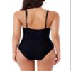 BCA By Rebecca Virtue Megan - Women's One Piece Swimsuit, V-Neck, Wraparound Waist Tie, Bathing Suits for Women, Black, Medium view 4