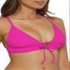 BCA By Rebecca Virtue Women's Standard Lace-Up Halter Bikini Top, Adjustable, Tie Back, Swimwear Separates, Magenta view 2