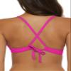 BCA By Rebecca Virtue Women's Standard Lace-Up Halter Bikini Top, Adjustable, Tie Back, Swimwear Separates, Magenta view 3