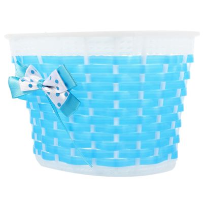 Bike Basket for Boys and Girls Front Basket Bowknot Style Plastic Knitted Compact Strong Ideal for Children Random Style
