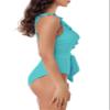 BCA By Rebecca Virtue Women's Standard Kelly Ruffle One Piece Swimsuit, Plunge V-Neck, Bathing Suits, Sky view 3