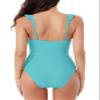 BCA By Rebecca Virtue Women's Standard Kelly Ruffle One Piece Swimsuit, Plunge V-Neck, Bathing Suits, Sky view 4