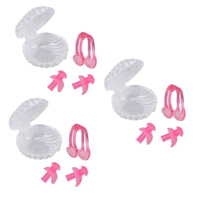Mobestech 3pcs High-end Silicone Earplugs and Nose Clip Comfortable Swimming Accessories for Adults and Youth for Pool and Surfing Activities