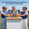 ATTCL Kids Sunglasses: Youth Baseball Sunglasses UV400 Lightweight TR90 Sports Cycling Shades for Boys Girls Softball Running view 2