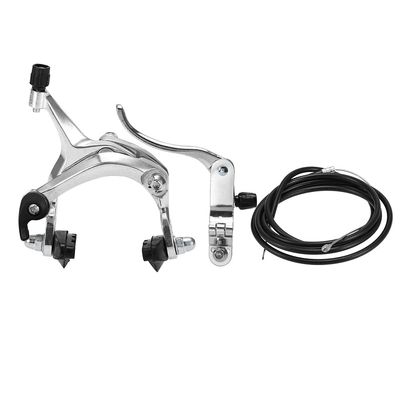 YIWENG Bike Brake, Front/Rear Fixie Bike Brake Kit Road Bike Cruiser Brake Set Bike Caliper Brake Kit Side Pull Brake Set, Silver