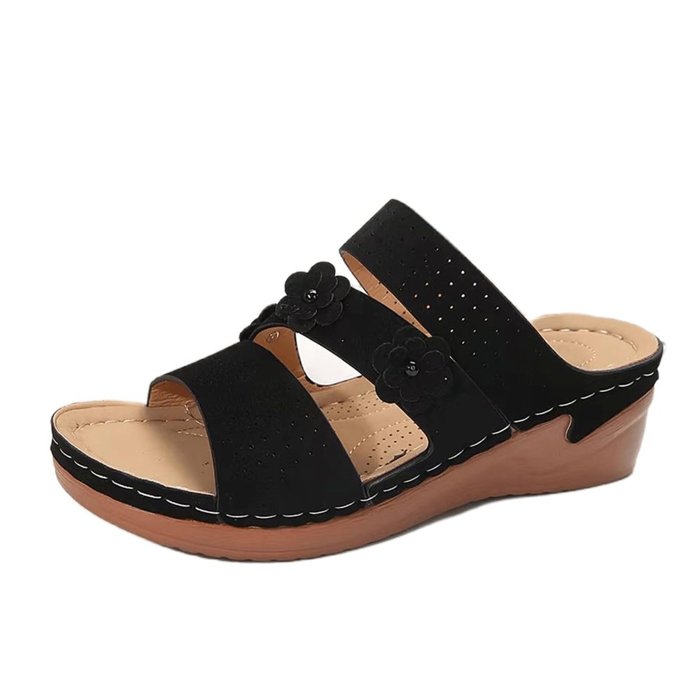 Black Orthotic Sandals Women Womens Fashion Orthotic Slides Ladies Lightweight Athletic Sandals Slip On Slippers With Comfortable Plantar Fasciitis Arch Support