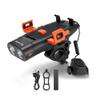 Bicycle headlamp,YIWENG 5in1 LED Bike Front Bracket Lamp Horn Mobilephone Holder Warning Bell Powerbanks MTB Bike Flashlight USB Rechargeable Cycling Accessories with 5 Alarm Sound Effects, Black view 1